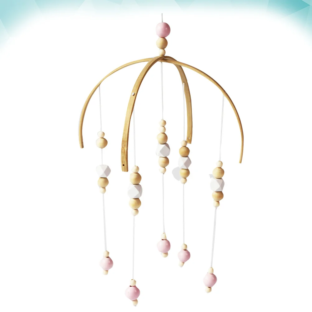 

Wooden Beads Wind Chime Nordic Style Thickened Eco Friendly Baby Bed Hanging Pendant Bell Wall Decoration Nursery Photography
