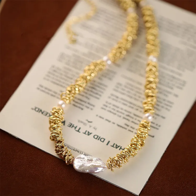 Neue Ankunft Natürliche Süßwasser Perle 14K Gold Gefüllt Weibliche Schmuck Sets Frauen Armband Halskette Weihnachten Geschenke Kein Verblassen – Detail 3