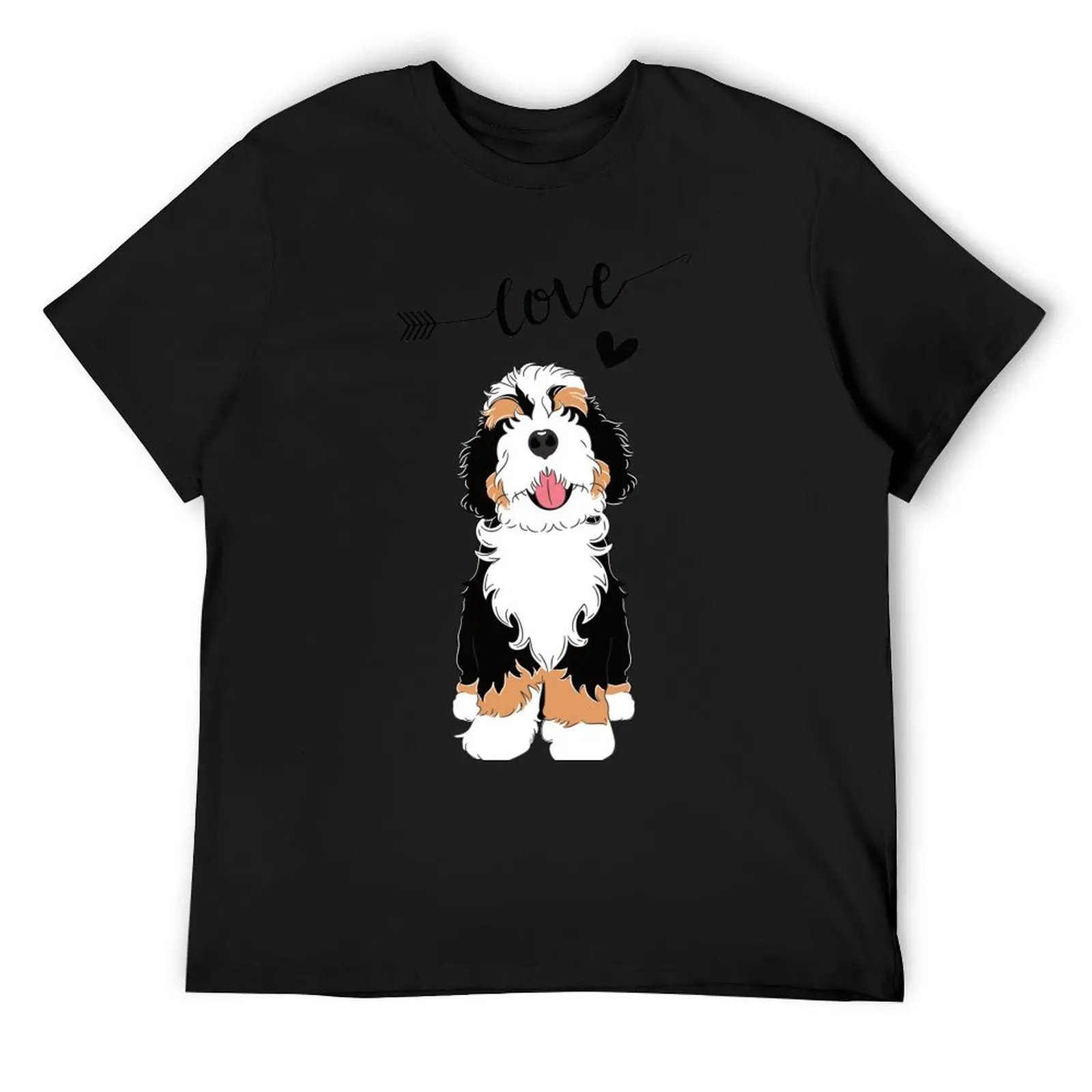 

LOVE Tri Color Bernedoodle T-Shirt croswit shirt man vintage t shirts Funny t-shirt Aesthetic clothing cotton t shirt men