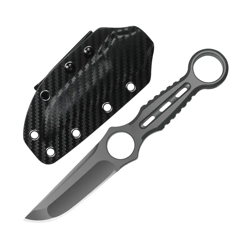 TRSKT Cool Pocket Knife 5MM Thick AUS-10 Blade Hunting Survival Camping Knife With Kydex For Outdoor EDC Gift Tool Droshipping