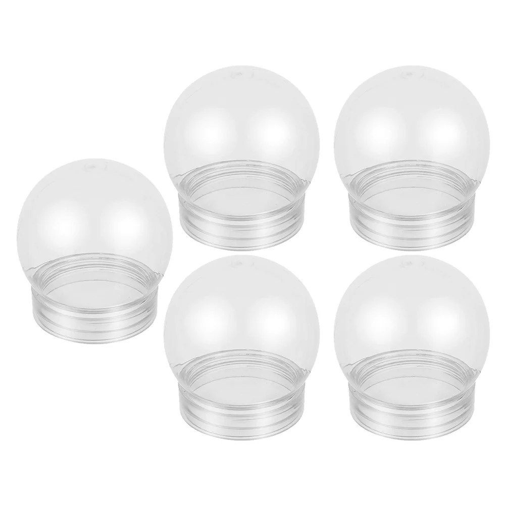 

Snow Globe Kit for 5Pcs DIY Christmas Craft Clear Plastic Fillable Snowglobes Small Xmas Decoration Winter Sand Fun