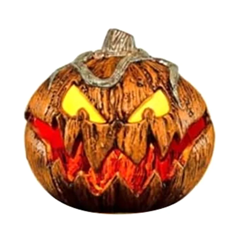 

Scary Extendable Jack-O-Lantern Halloween Decor, Talking Pumpkin with Glowing Eyes, Retractable Mouth, Horror Sound