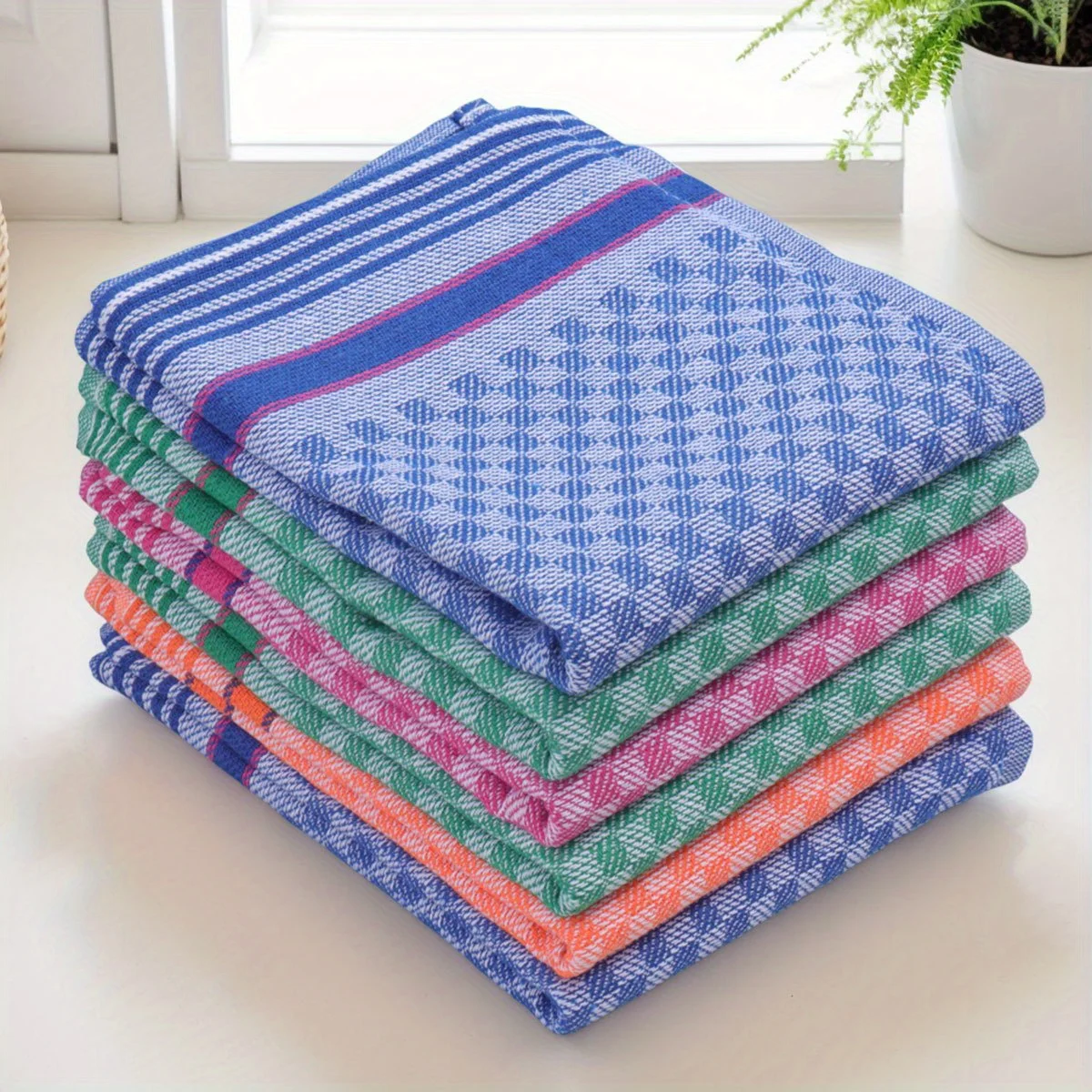 5pcs Kitchen Dish Towel Set, Large Rectangular Cleaning Cloths for Washing and Drying, Washable Kitchen Towels & Tea Towels