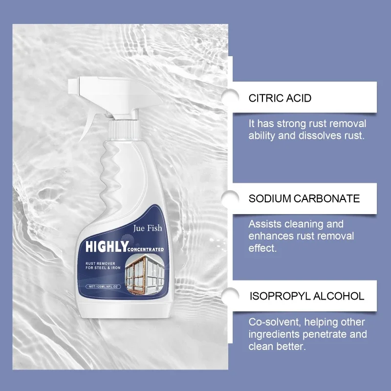 Làm sạch nhanh 120ml Chất hòa tan rỉ sét kim loại chắc chắn Không gây hư hại Đồ thủ công động để bảo trì gia đình và ô tô