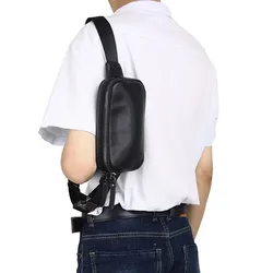 Mini Fanny Packs de couro genuíno para homens, Bolsa de cintura para telefone, Bolsa Mensageiro de Moda Simples, Mala de ombro masculina