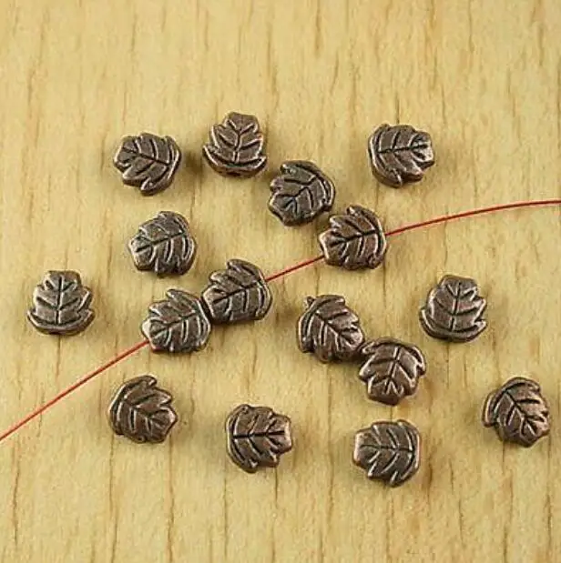 

40pcs Antiqued Copper Color 2sided Leaf Spacer Beads H1903 Beads for Jewelry Making