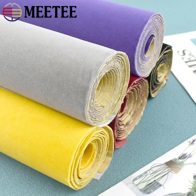 50/100*145cm 0.5mm Thick Self Adhesive Velvet Fabric Sticky Flock Fabrics DIY Jewelry Box Sofa Table Car Drawer Liner Backing