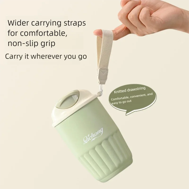 زجاجة ترمس من الفولاذ المقاوم للصدأ 316، كوب عازل للقهوة من السيراميك 410 مل، قوارير مفرغة محمولة للسفر كوب قهوة خارجي