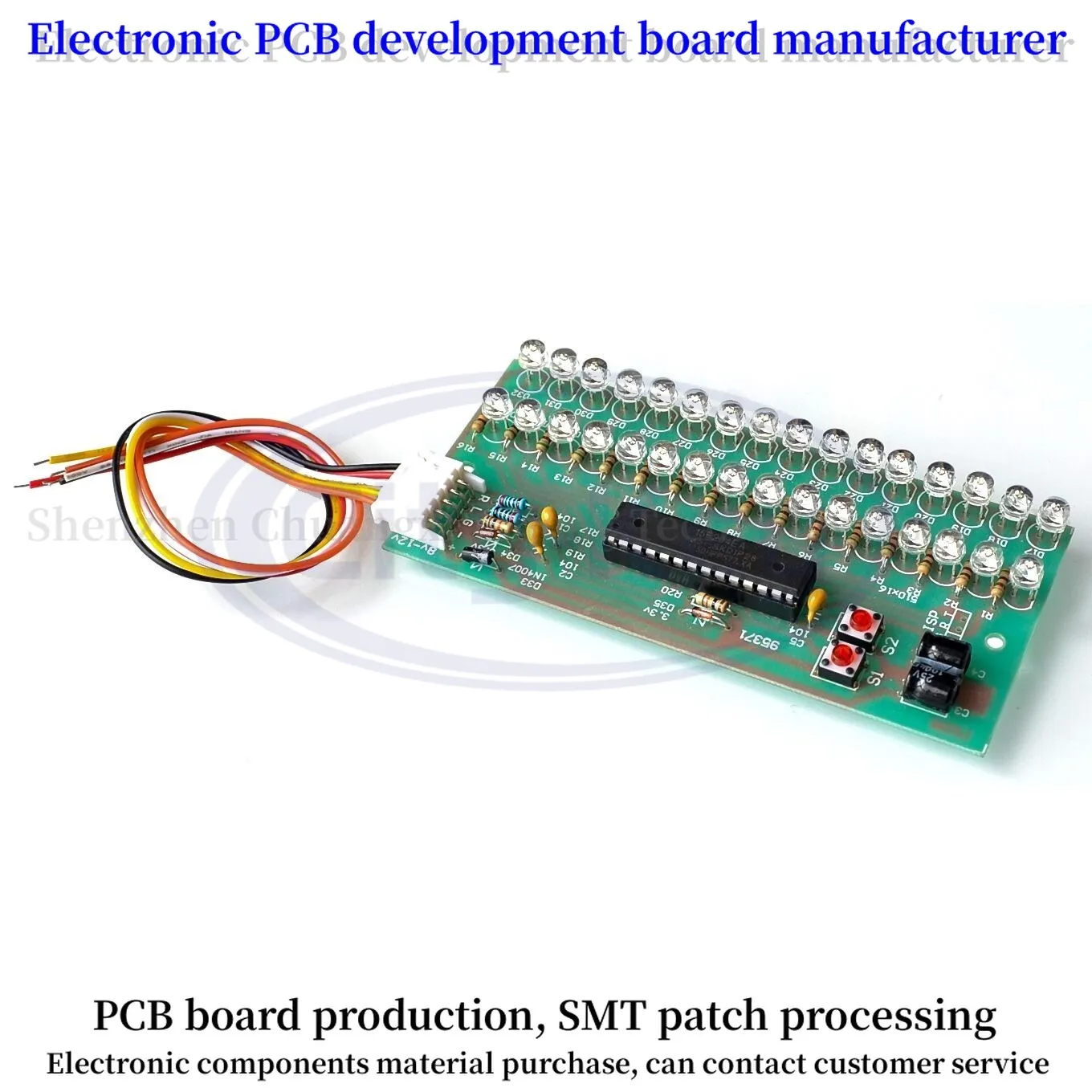 MCU Adjustable Display Pattern LED VU Meter Level Indicator Amplifier Audio 16 LED Dual Channel Blue lamp light DC 8V to 12V