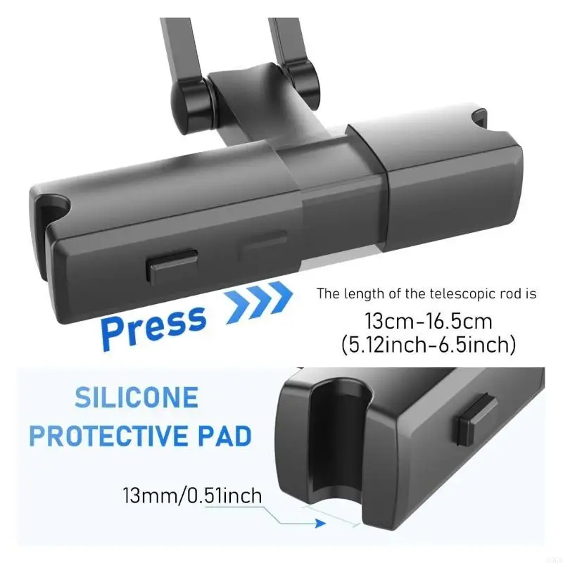 G5GA Telescopic Car Rear Pillow Phone Holder Car Stand Rear Headrest Mounting Bracket Fit for Phone Tablet 4.7-12.3 Inch