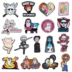 Anime Character Enamel Pins Cartoon Movie Figure Cute Brooches Hat Lapel Badge on Backpack Accessories Jewelry Friends Gifts