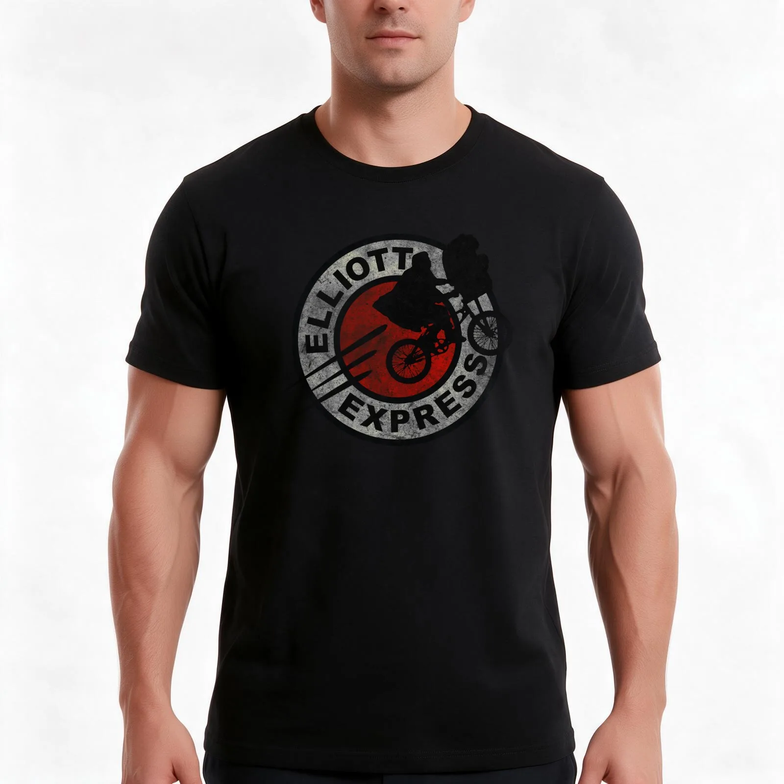 Elliott Express T-Shirt, Summer Casual Cotton Tee, Oversized Streetwear Tops, Vintage Graphic Print, Loose Fit Short Sleeve