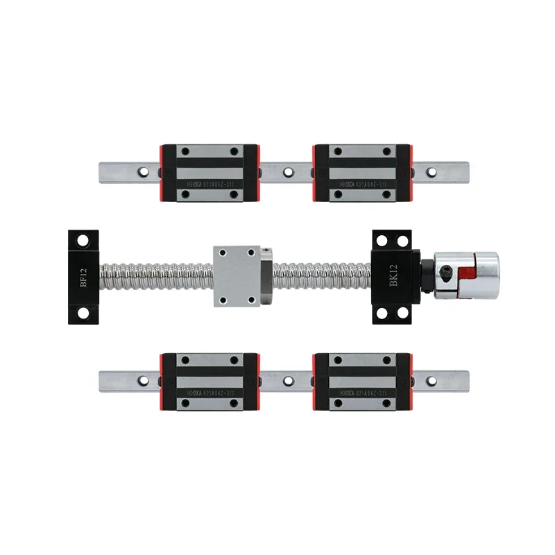 

CNC modul Square Linear guides rail 2set HGR20+HGH20CA slides+SFU1605 ball screw end machined with BK12BF12 +nut holder+coupling