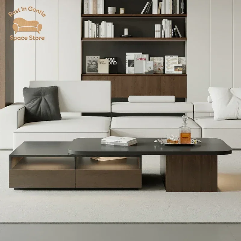 Extendable Hardcover Modern Coffee Table Living Room Luxury Italian Small Coffee Table Floor Wood Tavolino Da Salotto Furniture