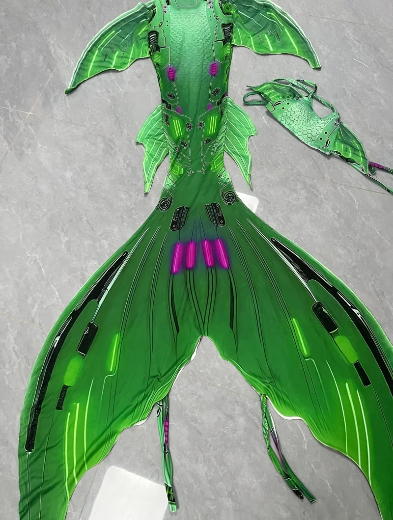 

Adult Mechanical Mermaid Tail Swimwear Aquarium Professional Performance Costume High-definition Printed Gradient-coloured Large