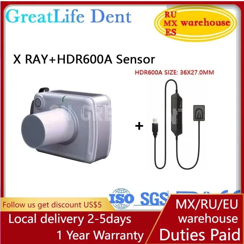 GreatLife Dent Original 100% HyperLight Digital Portable Dental X Ray Machine RVG Sensor Xray HDR 600A Sensor Image X ray Camera