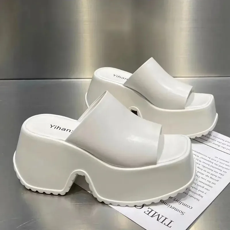 

Women Platform Slippers Summer Sandals Punk Chunky Heels Mules Shoes Women's Sandals Open Toe Street Shoes for Women Beach Shoes
