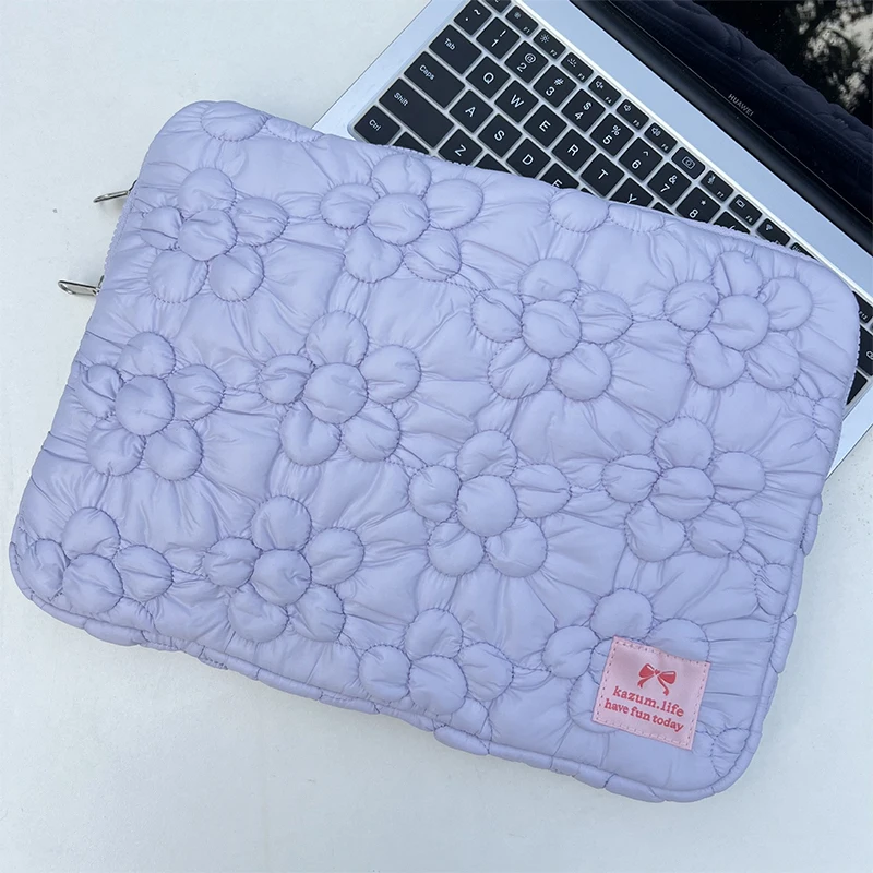 3D Flower Laptop Sleeve Bag For Macbook For Lenovo Thinkbook For HP For DELL Notebook Computer Storage Protective Bag For Women