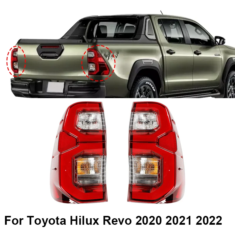 

For Toyota Hilux Revo 2020-2022 Pickup Truck Car Tail Light Assembly Rear Brake Lamp Reverse Light Housing (Not included Bulbs)
