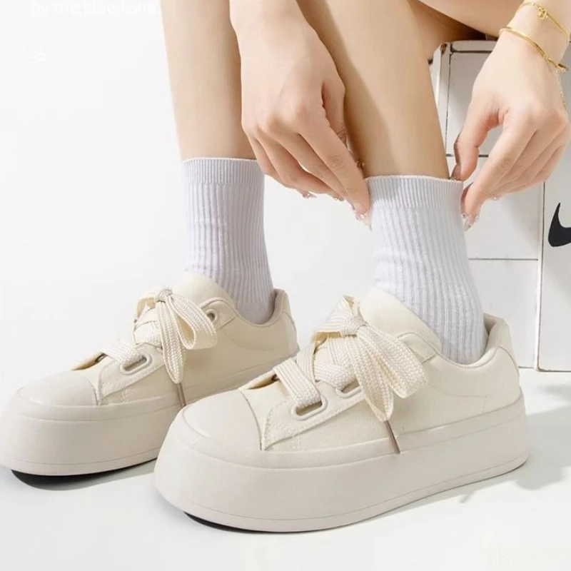 

Весенне-осенняя модная новая повседневная женская обувь на толстой подошве, увеличивающая рост, нишевая трендовая универсальная женская обувь на плоской подошве