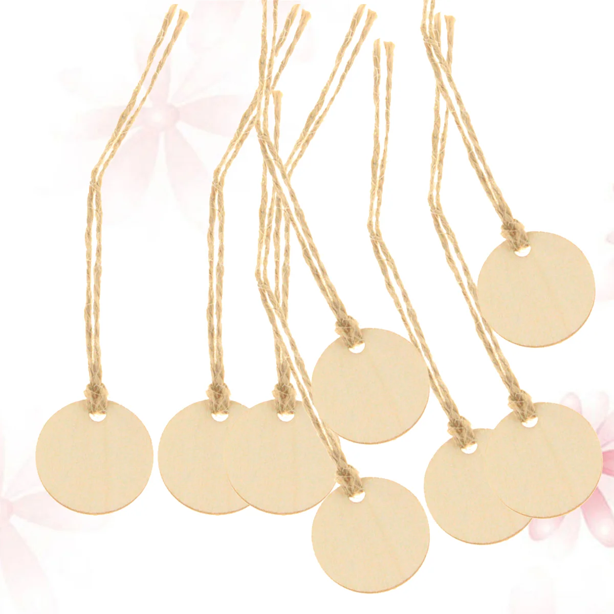 50pcs Hanging Gift Plaque Pendant Round Shape Bottle Decor Pendant Tags (Beige) Bottle Decor Tags