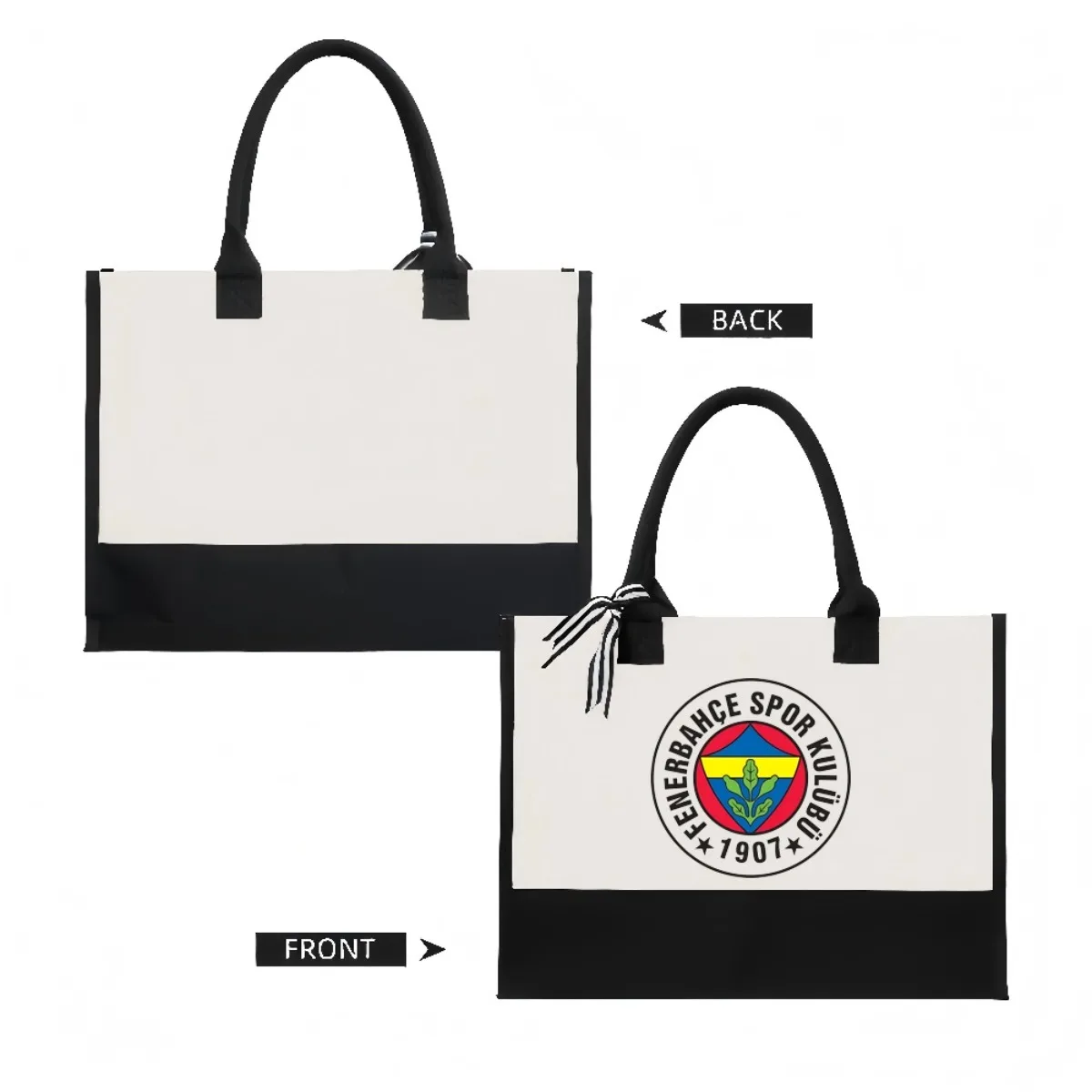 Fenerbahce Spor Kulubu 2026 وصول جديد موضة عملية واسعة قابلة لإعادة الاستخدام حمل حقيبة نمط طباعة 2 لهجة الثقيلة كبيرة Shoul