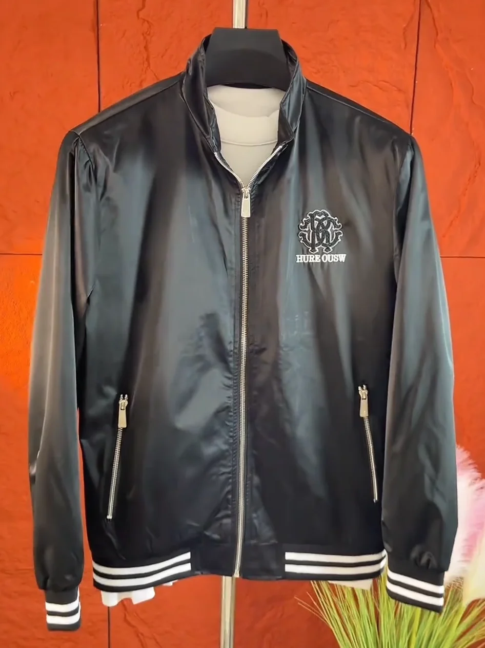 

Casual Spor Stand Collar Jaet Outerwear New Spring Autumn Faion Lightweight Luxury Trendy Men's Slim Fit Antimicrobial ...