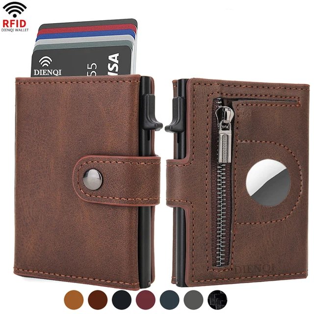 Antykradzieżowe etui na karty kredytowe Airatg Portfel męski Etui na karty bankowe Rfid Minimalistyczne portfele dla Airtag Air Tag Tracker Choice