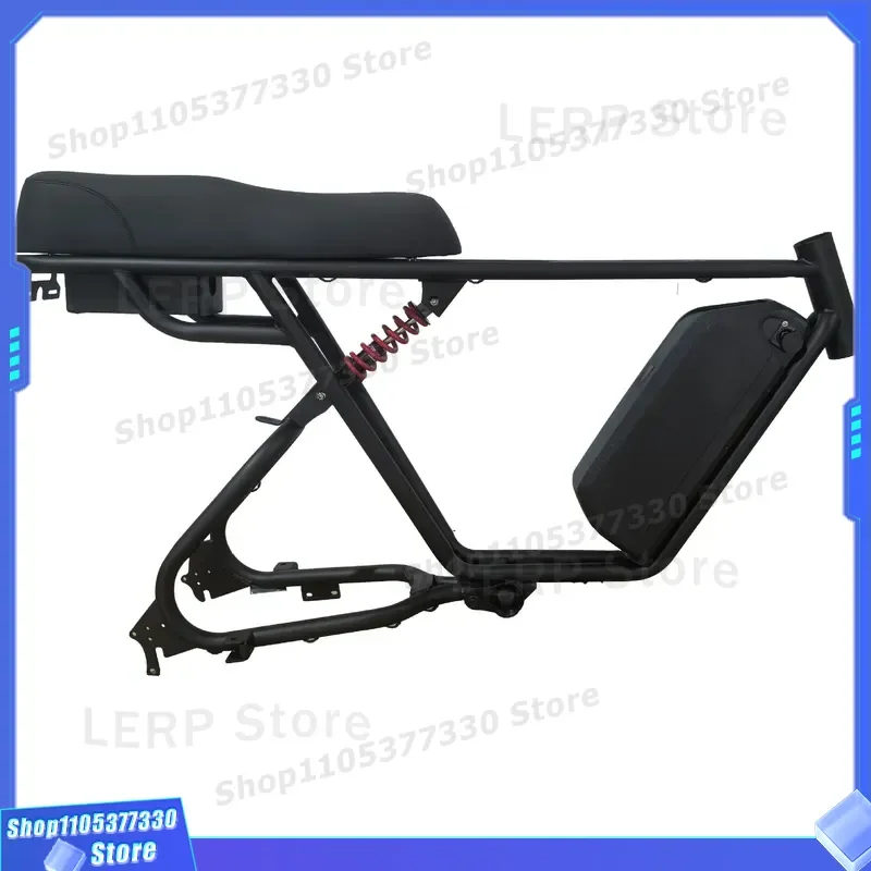Retro Electric Motorcycle Frame Vintage Style E Bike Chassis Heavy Duty Steel Structure for Custom Build DIY Project Assembly