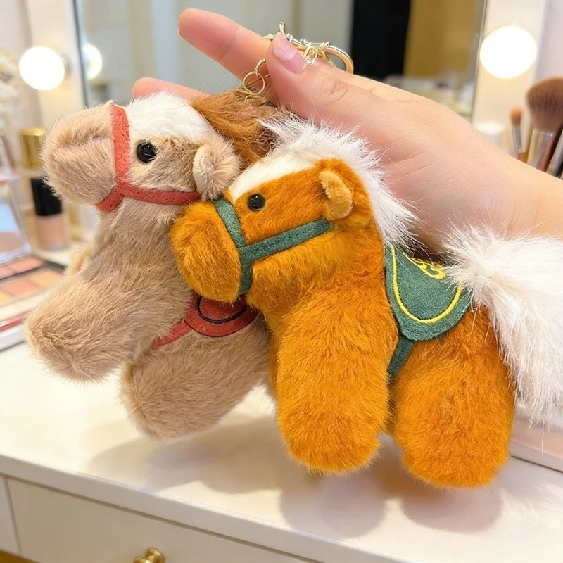 

Chinese Style Plush Horse Doll, 2026 Year of The Horse Figurine, Room & Living Room Ornament, Youth Gift Stuffed Animal