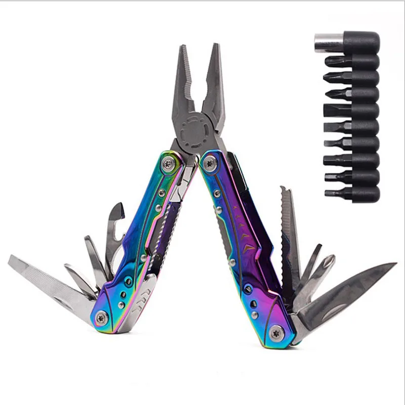 

Multitool Folding Pliers 12-in-1 Multi Purpose Pocket Tool Set with Knife Durable Black Oxide Hardened 420 Stainless