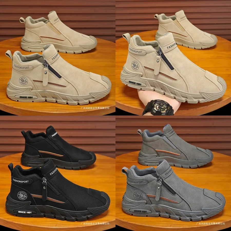 

men's shoes spring and autumn labor safety shoes men's casual sports non-slip wear-resistant high-top work shoes short boots ca