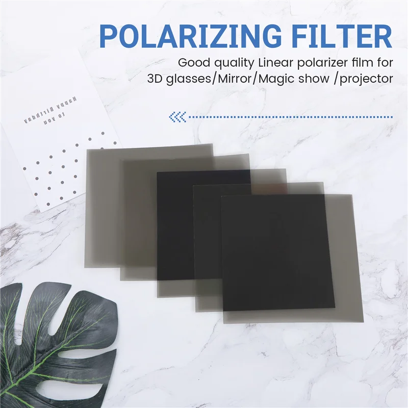 B50B-Linear Polarizer Film LCD/LED Polarized Filter For Polarization Photograph 10X10cm ,5PCS No Adhesive