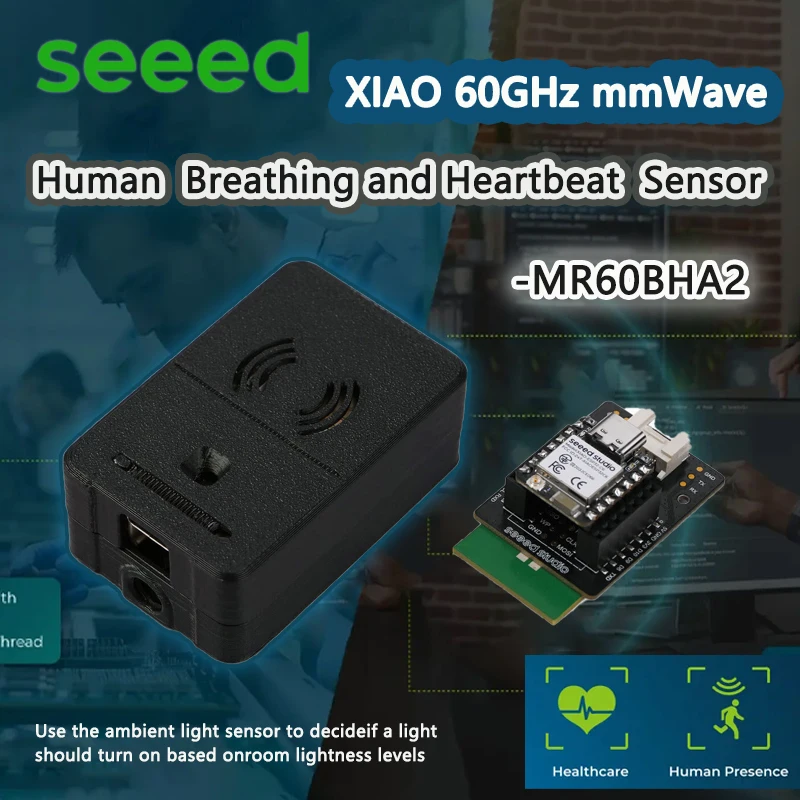 Seeed 60GHz MmWave Breathing Heartbeat Detection Sensor - MR60BHA2, Powered by XIAO ESP32C6, Home Assistant, ESPhome
