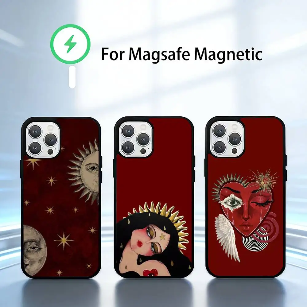 

O-Occult Celestial Phone Case For iPhone17,16,15,14,13 Plus,Pro Max Magnetic For Magsafe Wireless Charging