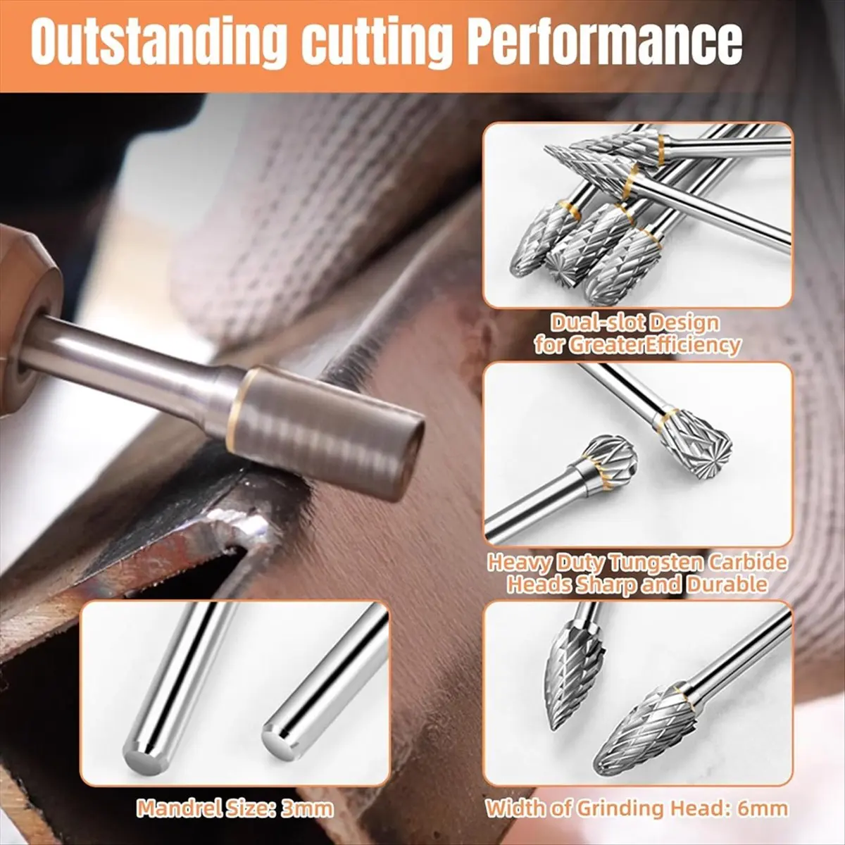 20pcs Carving Bits,10pcs Carbide Burr Bits+10pcs Drill Bits(1/8 in) Standard Cylindrical Shank for Woodworking