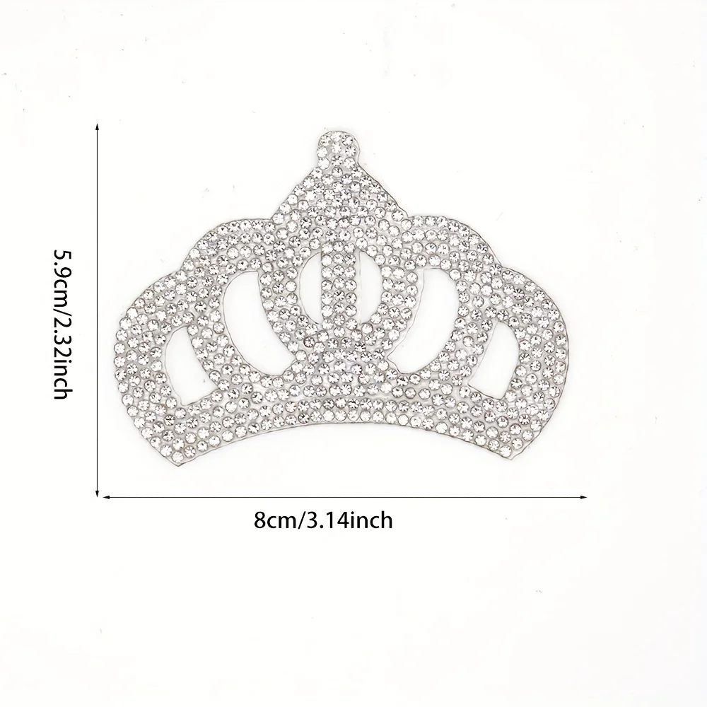 4pcs Rhinestones Patches Iron On Hot Fix Motif Crown Glass Hot fix Women Crystal Bride Wedding Dress Clothes Applique