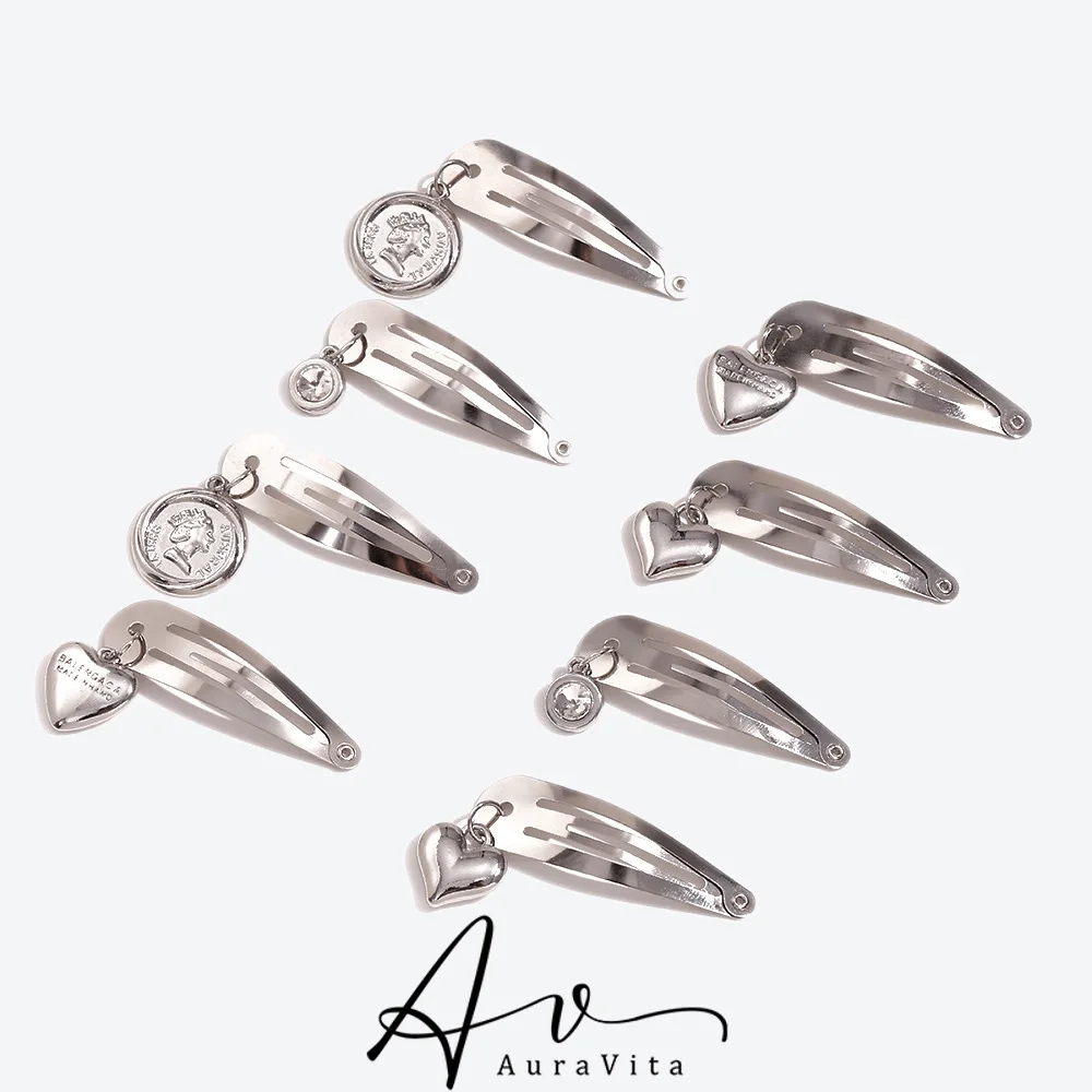 2024 Trend Alloy Rhinestone Geometric BB Clip 2PCS School Party Creative Side Clip Women's Charm Hairpin Hair Accessories Set