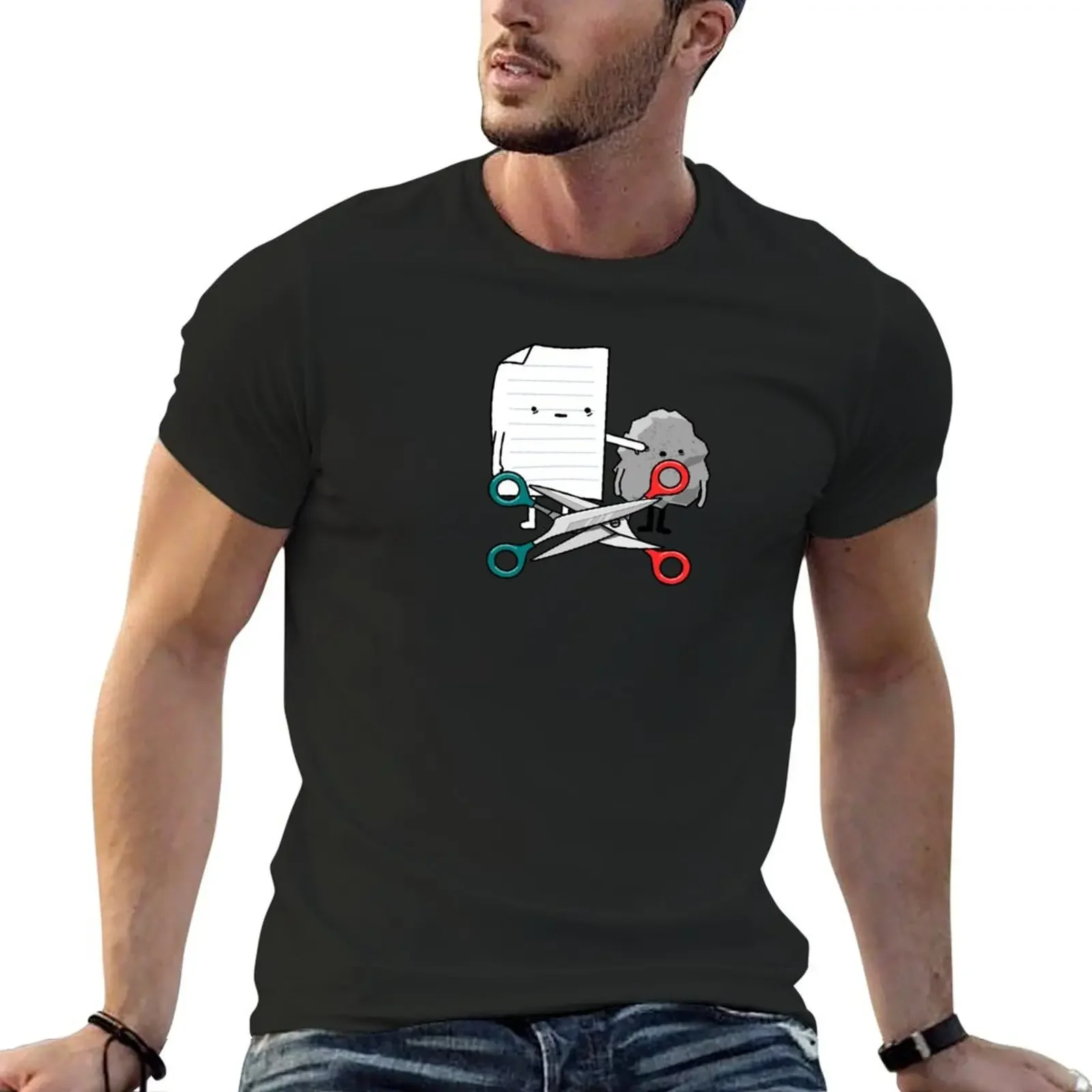 Rock paper scissors T-Shirt heavyweights aesthetic clothes fitted t shirts for men