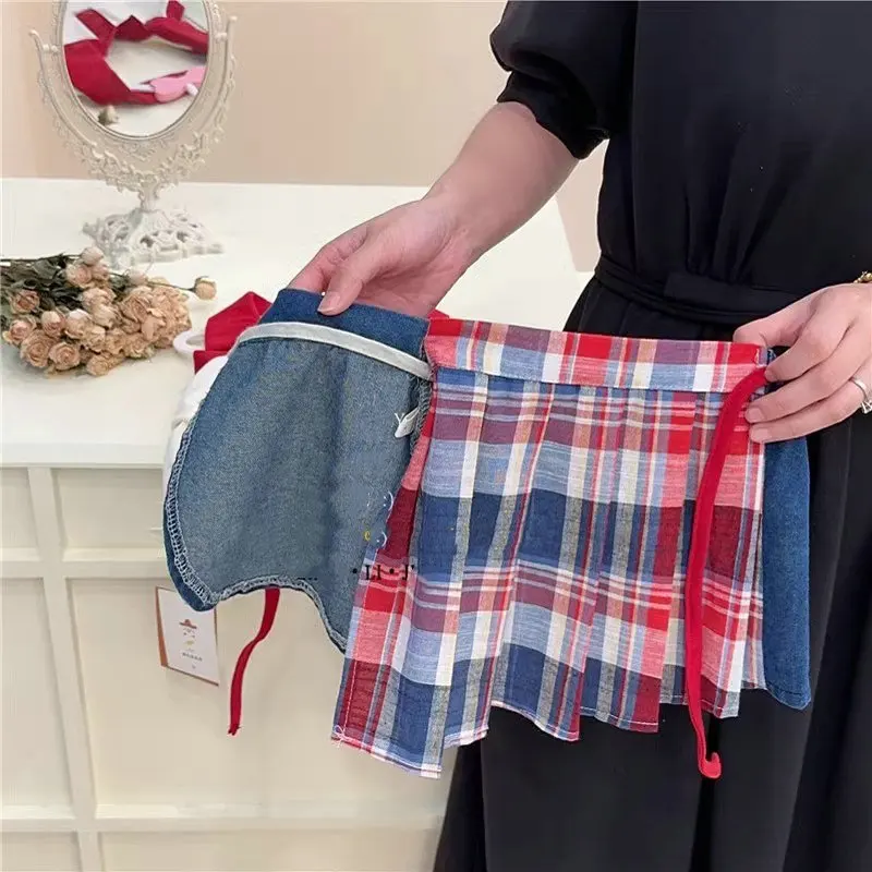 New Arrival  Baby Girls\' Clothes Suit Sleeveless Tops + Kids Checked Denim Skirts Summer Fashion Children Clothing Set for 2024