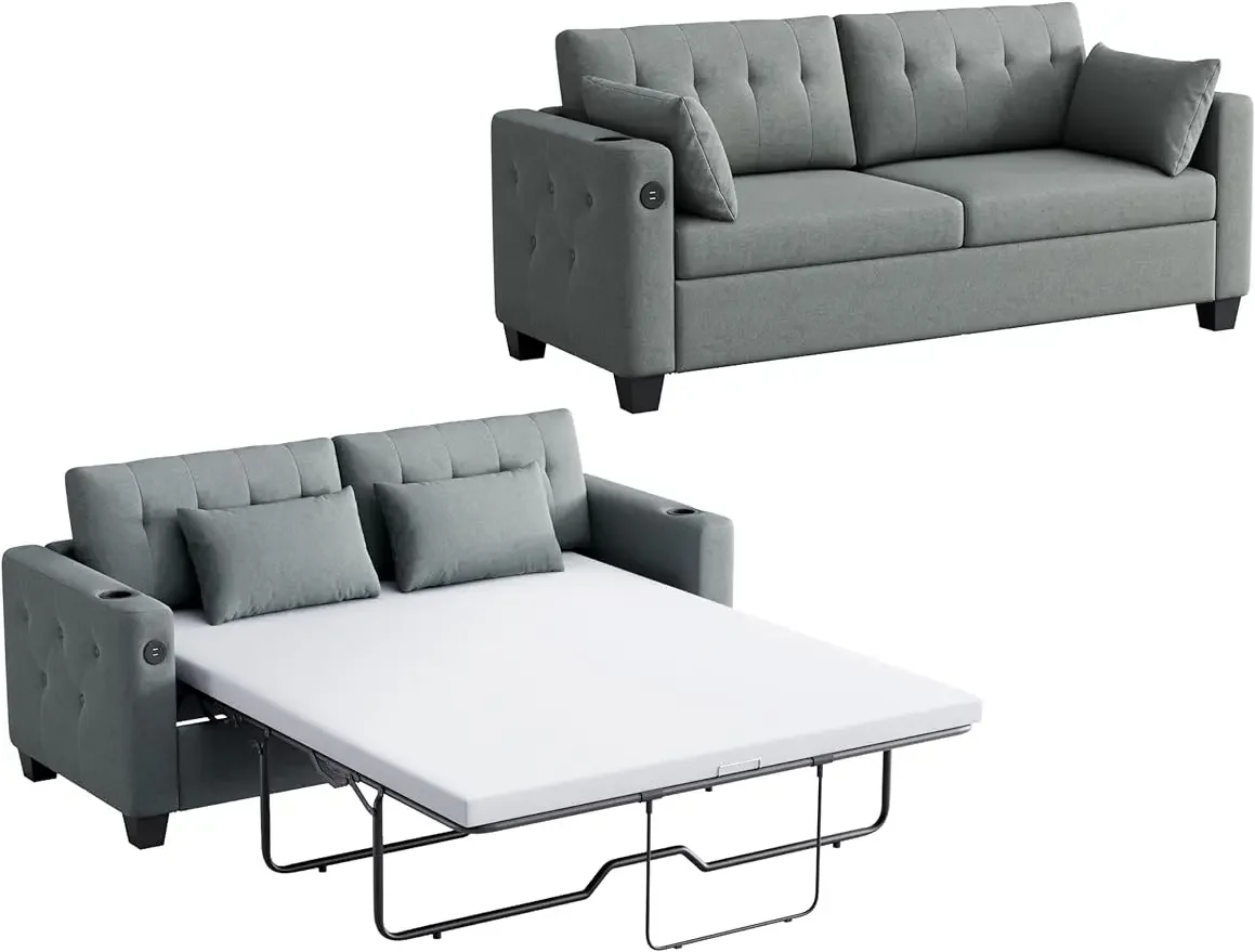 Pull Out Sofa Bed, Sleeper Sofa Couch with Memory Foam Mattress,Large Sofa Sleeper Pullout Couch Bed,Outdoor Patio Furniture Set