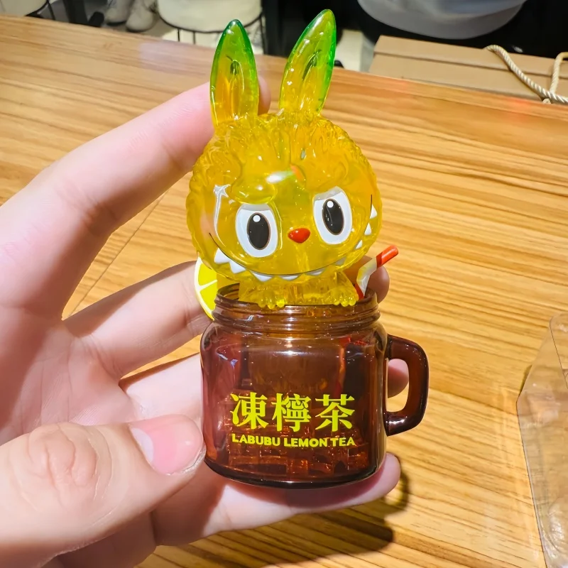 

2025 Hot Selling Genuine Labubu Lemon Tea Action Figures Cute Fashion Toys Collection Table Decoration Creative Holiday Gifts