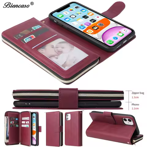 Ultra Thin Zipper Cover For Samsung Galaxy S25 Ultra S24 FE S23 Plus S22 S21 S20 FE S10E S10 S9 Phone Case Stand Fundas