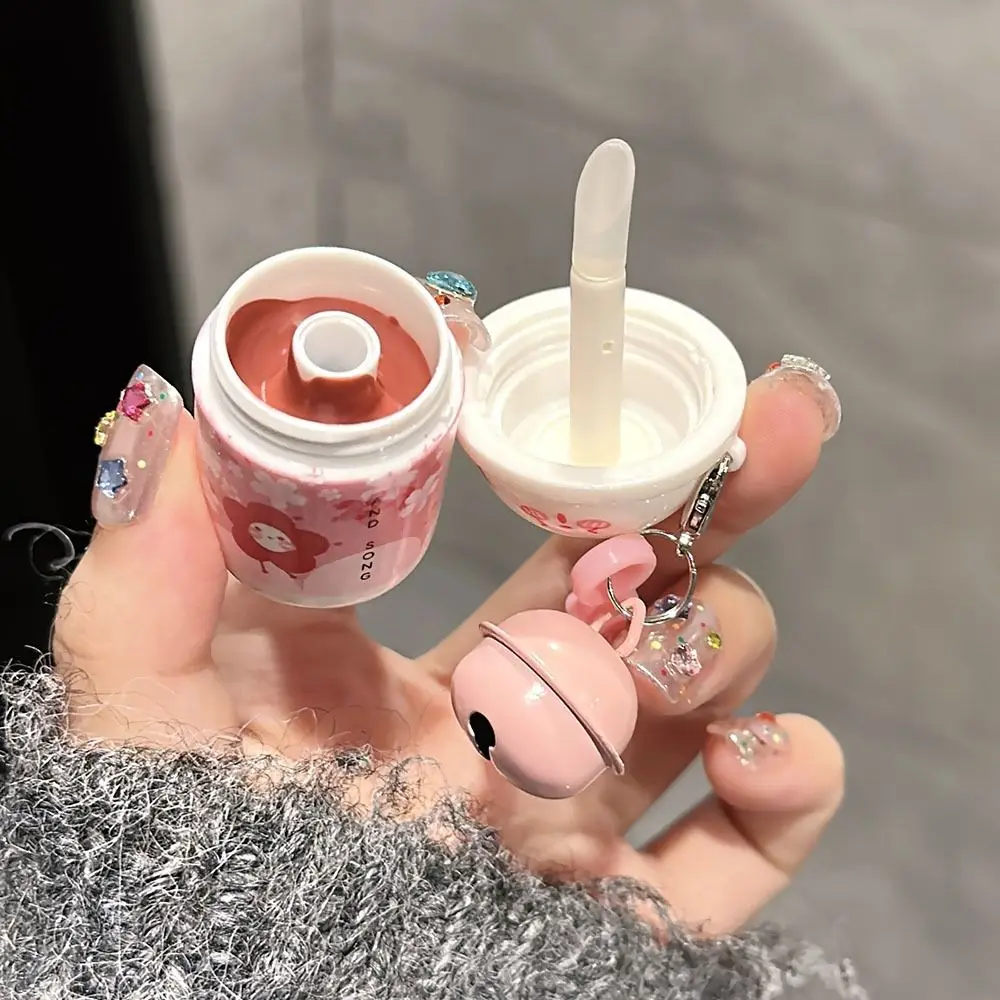 Lápiz labial mate en forma de taza, resistente al agua, con llavero, antiadherente de larga duración, esmalte de labios de terciopelo, maquillaje de labios