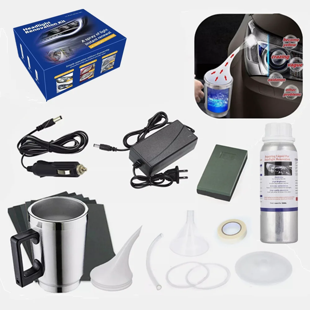 

Car Headlight Polishing Kit 200MLHeadlight Restoration Liquid Polymer Headlamp Renovation Repair Clean Kit for Car