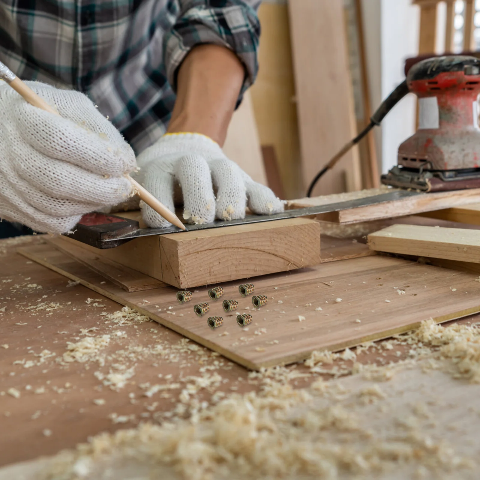 

100pcs Screw-In Nut Zinc Alloy Threaded Inserts For Hard Wood Furniture Strong Durable Hex Head Wood Bolt Insert Socket Nut