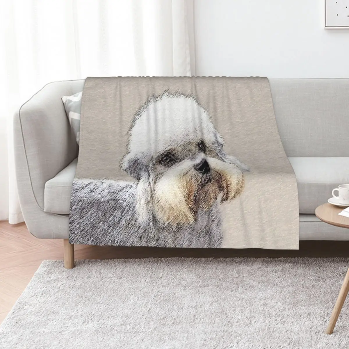 Dandie Dinmont Terrier Throw Blanket Soft Plaid Picnic Giant Sofa Fashion Sofas Cute Plaid Sofas Blankets