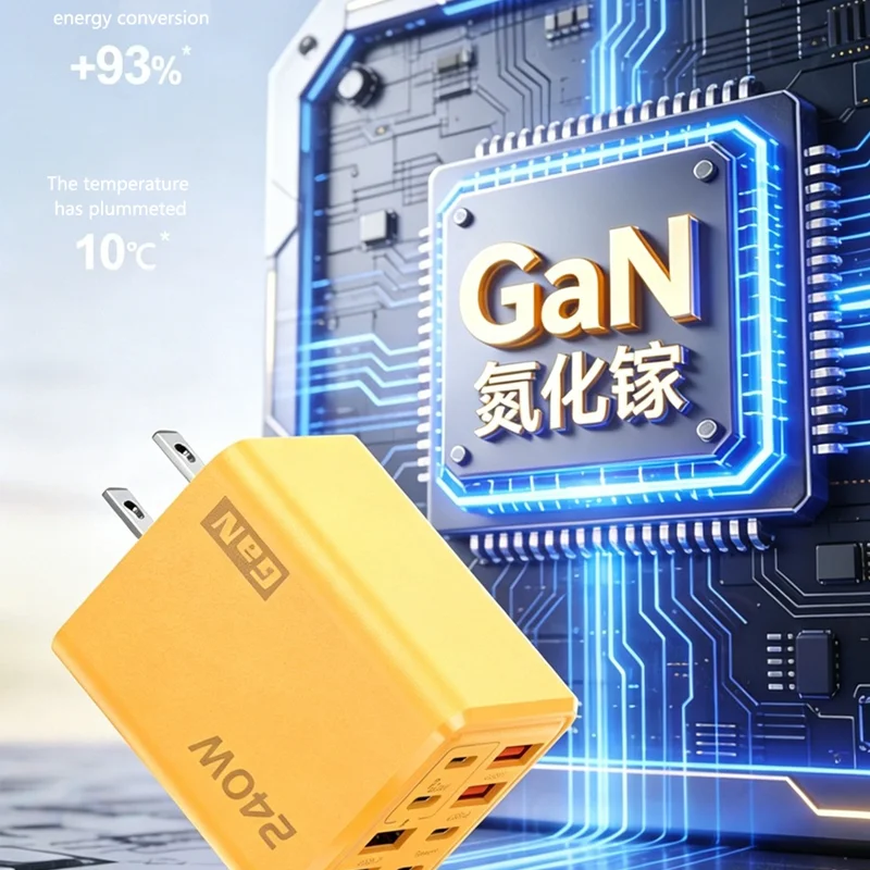 

240W GaN 4PD+4USB Fast Charger Typec 8 Port Multi Protocol Compatible Charging Head Low-temperature Without Damaging Phone