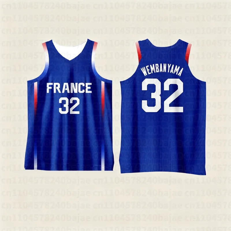 Men's and Women's Kid France Basketball Jerseys Breathable Quick Drying Outdoor Sportswear for Children