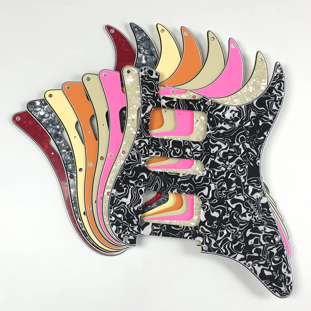 أجزاء الغيتار للولايات المتحدة الأمريكية \ المكسيك Fd St11 ثقوب المسمار HSH اثنين ديلوكس هامبوكرز واحد St الغيتار Pickguard خدش لوحة لهب نمط #1